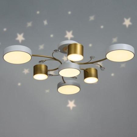Sendi chandelier 7XLED 150W 3000-6000K white-gold 81x81x21 cm Bayerlux