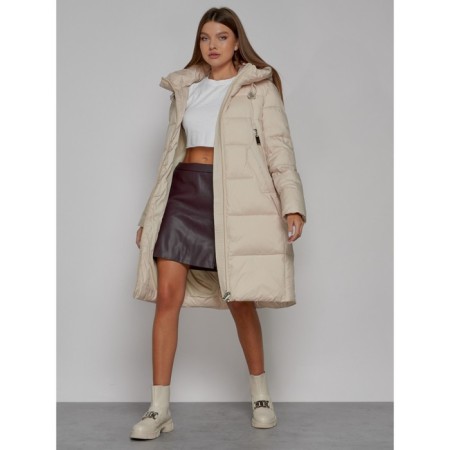 Coat insulated winter female, size 44, beige color-10