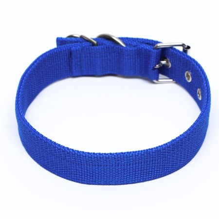 Two -layer collar with a swivel 58 x 3 cm, polyester, blue-1