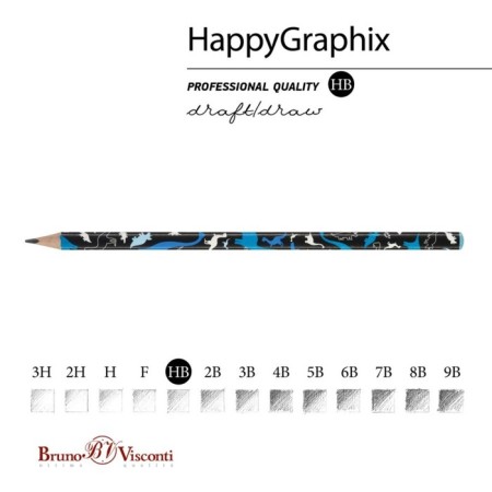 Chernographic pencil BrunovisConti Happygraphix Jumbo "Fairytale animals. Dinosaurians", NV, three -sided-1