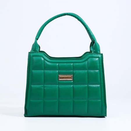 Bag Female Tout with zipper, green color