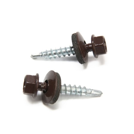 Roofing screws 4.8x30 mm, RAL8017 Brown color, 200 pcs.-1