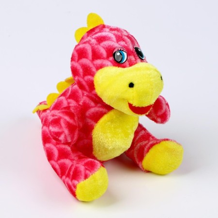 Soft toy "Dragosh", with yellow inserts, 12 cm, pink color-1
