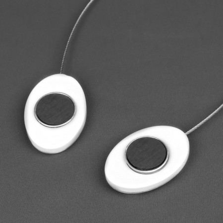 Picked up for curtains "Marble Stone", 5 × 3.5 cm, 21 cm, white color-2