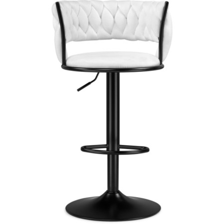 Barrier stool Lotus metal/velor, black/white 52x50x87 cm-1