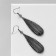 Hanging earrings "relief" volumetric drops, color black silver, 7 cm
