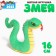Soft toy "snake" on a key fob, 16 cm, green color