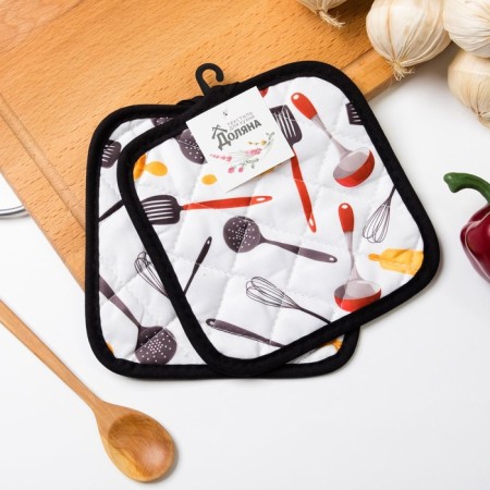 Kitchen set of the “cook” shares: a tack 16x16 cm - 2 pcs, 100% p/e-1