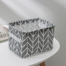 Storage basket with the handles of the Zigzag shares, 21 × 17.5 × 13 cm, the color is gray