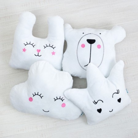 Pillow "Ethel" Bunny white 48x38cm, velor, 100% p/e-3