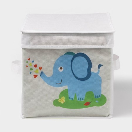 Stellid box for storage with the lid "Elephant", 25 × 25 × 25 cm, color gray color-1
