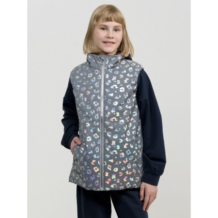 Vest for girls, height 122 cm, silver color-1