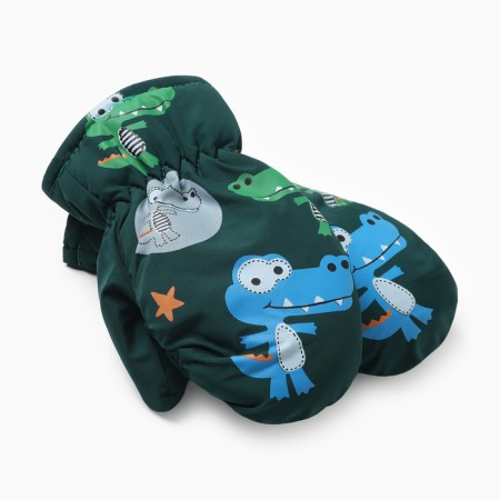 Winter children's mittens minku, green color, 18cm