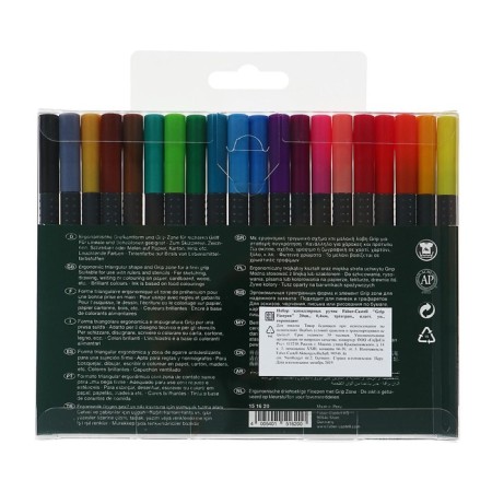 A set of capillary handles 20 colors Faber-Castell Grip 0.4 mm, in a plastic case-4