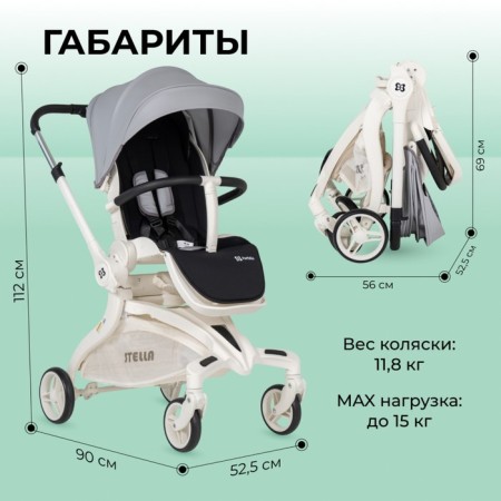 Walking stroller Farfello Stella Stl, Color Unique Grey-1