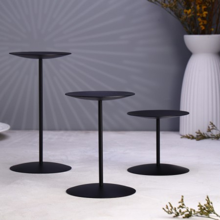Set of candlesticks 10x20; 10x15; 10x10 cm, black-3