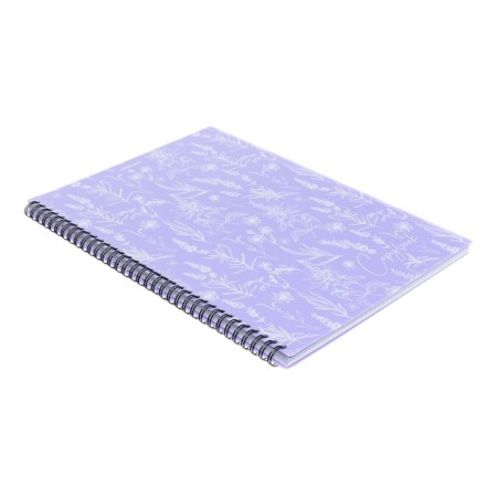 Notebook A4, 80 sheets, cage on spirals, erichkrause, lavender, plastic cover-1