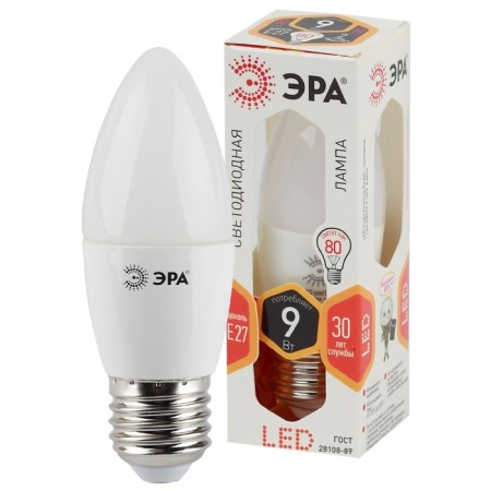 LED LED era Standard "candle", 9 W, E27, 720 lm, 2700k, glow warm white