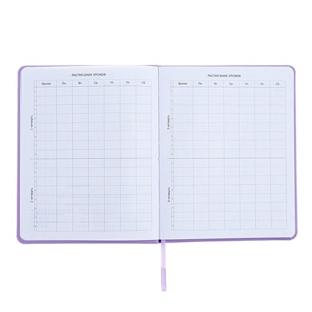 Universal diary for grade 1-11, well, solid cover, artificial leather, silkography, lies, 80 g/m2-4