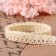 Knitted lace, 15 mm × 15 ± 1 m, beige color