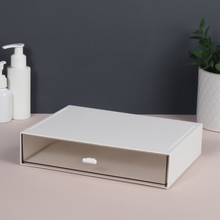 Organizer for storage "BASIC", 1 section, 23 × 17 × 5 cm, white/transparent color-2