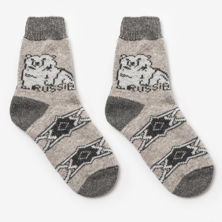 Men's woolen socks "White Bear", linen color, size 29