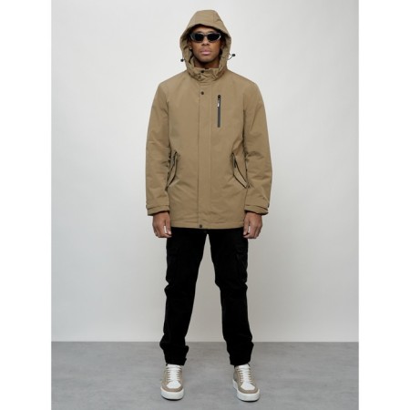 Male demi -season park, size 54, beige color-5