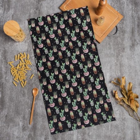 Ethel Succulents 40x73cm towel, 100% cotton, sarzha 190 g/m2