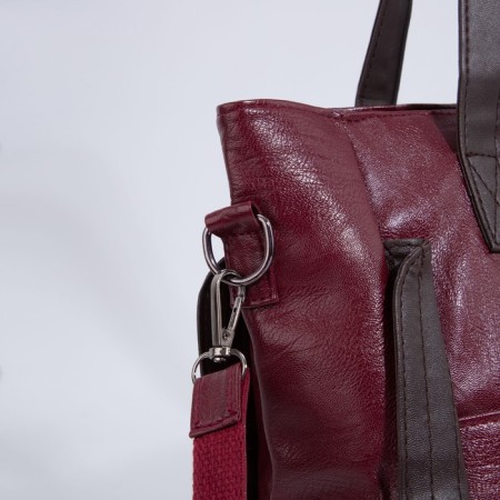 Zipper bag with zipper, burgundy color-4
