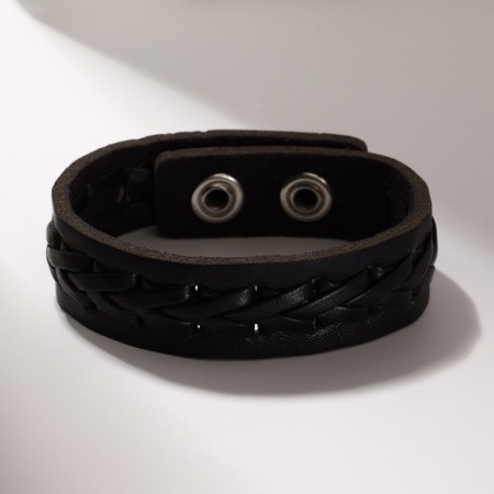 Bracelet Skin "minimal" braid, black color, 22 cm-1