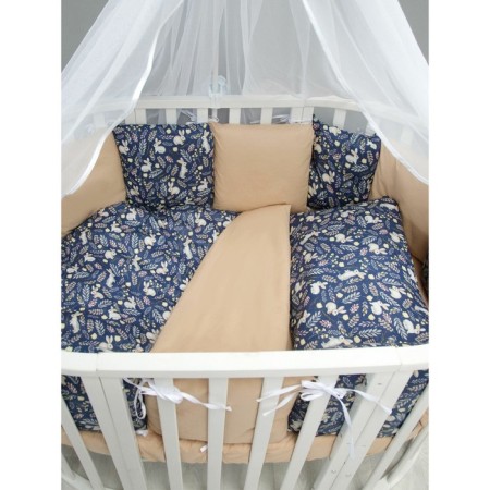 Set in the crib "bunnies", 15 items, blue color-2