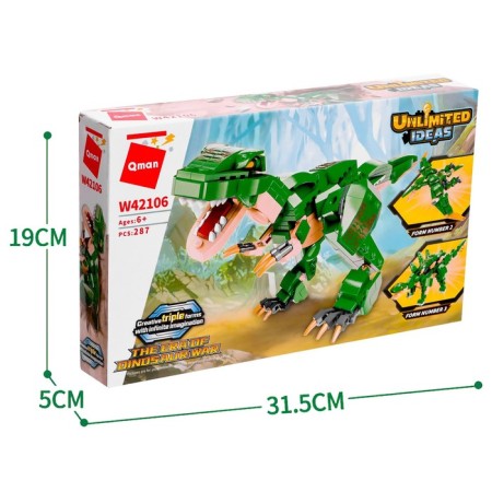 Designer transformer "Dinosaur", 3 assembly options, 287 details-2