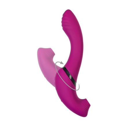 Turnoven vibrator with vacuum stimulation Jos Spinser, 23 cm, silicone, purple color-10