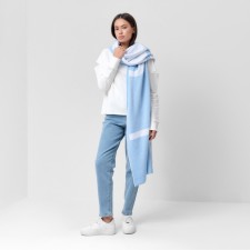 Female Bilateral Mist Blue Scarf, size 47*226cm