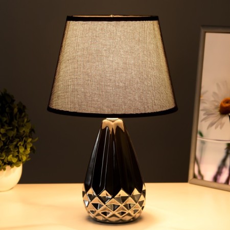 Table lamp "Florence" E14 40W Black-CHROM 22.5x22.5x35 cm Risalux-1