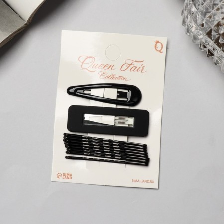 Invisibility for hair "Steisi" (set of 10 pcs) Geometry, 5 cm, black