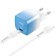 Network charger Hoco C101A, Type-C, 20 W, PD + Qc, Type-C-Lightning, 1 m, blue