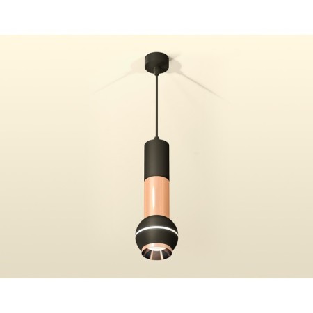 A set of suspended lamp with additional backlight Ambrella Light, Techno, XP11020040, GU5.3, Black Sand, Gold Pink Pink-1