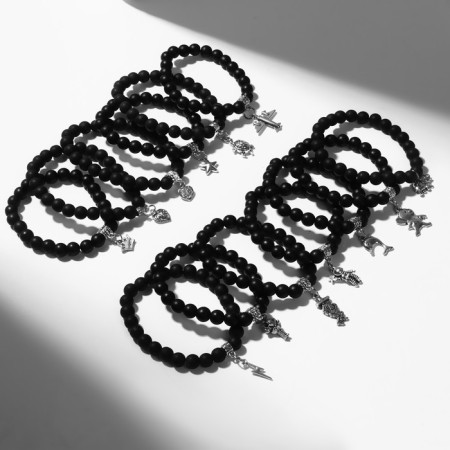 Bracelet with a suspension mix ball No. 8 "Shungit", 5.5cm-1
