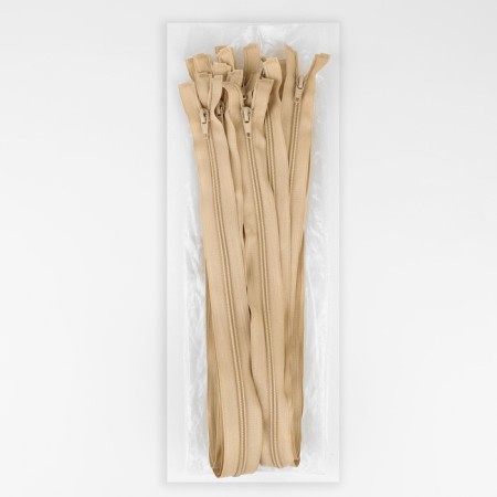 Lightning "Spiral", No. 5, detachable, castle machine, 70 cm, beige color-2