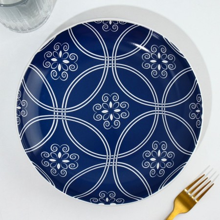 Ceramic plate "Morocco", 22.5 cm, blue color-2