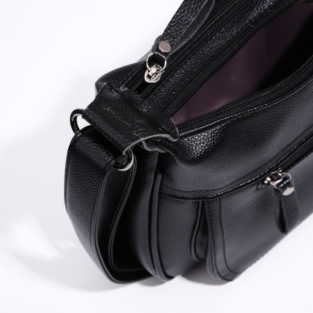 Bag Cross-Bodi with a zipper, black color-4