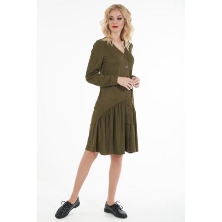 Women's dress, size 42, khaki color-5