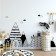 Interior black plastic sticker "Mountains and House" 50x70 cm