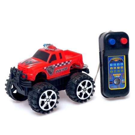 Police jeep, at remote control, works from batteries, mix-4