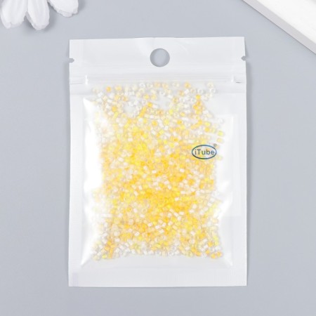 Glass 12/0 "Transparent. Color middle. Yellow" 10 g-2
