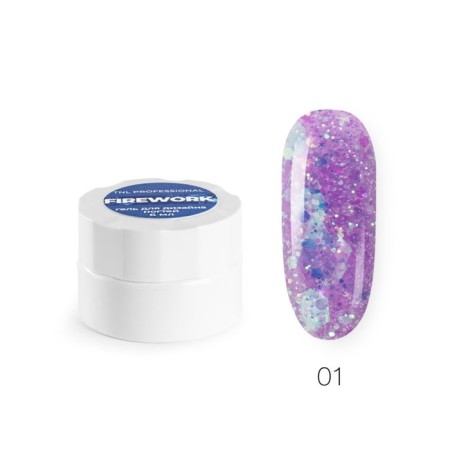 TNL FireWork nail design gel, No. 01 Lilac volley, 5 ml