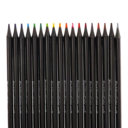 Pencils colored 18 colors Blackwoodcolor, plastic, three -sided, mix-3