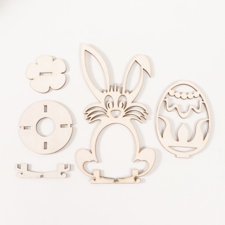 Easter decor "eggs" 6.5x4.7x9.3 cm; 9.3x6.5x17 cm (set of 5 parts) white-5