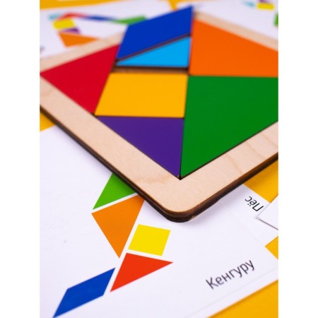 Puzzle "Tangram" with cards (17 pcs.)-7